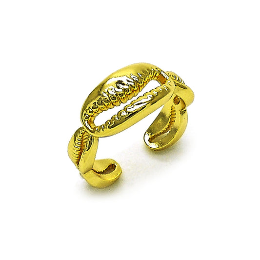 Oro Laminado Elegant Ring, Gold Filled Style Shell Design, Polished, Golden Finish