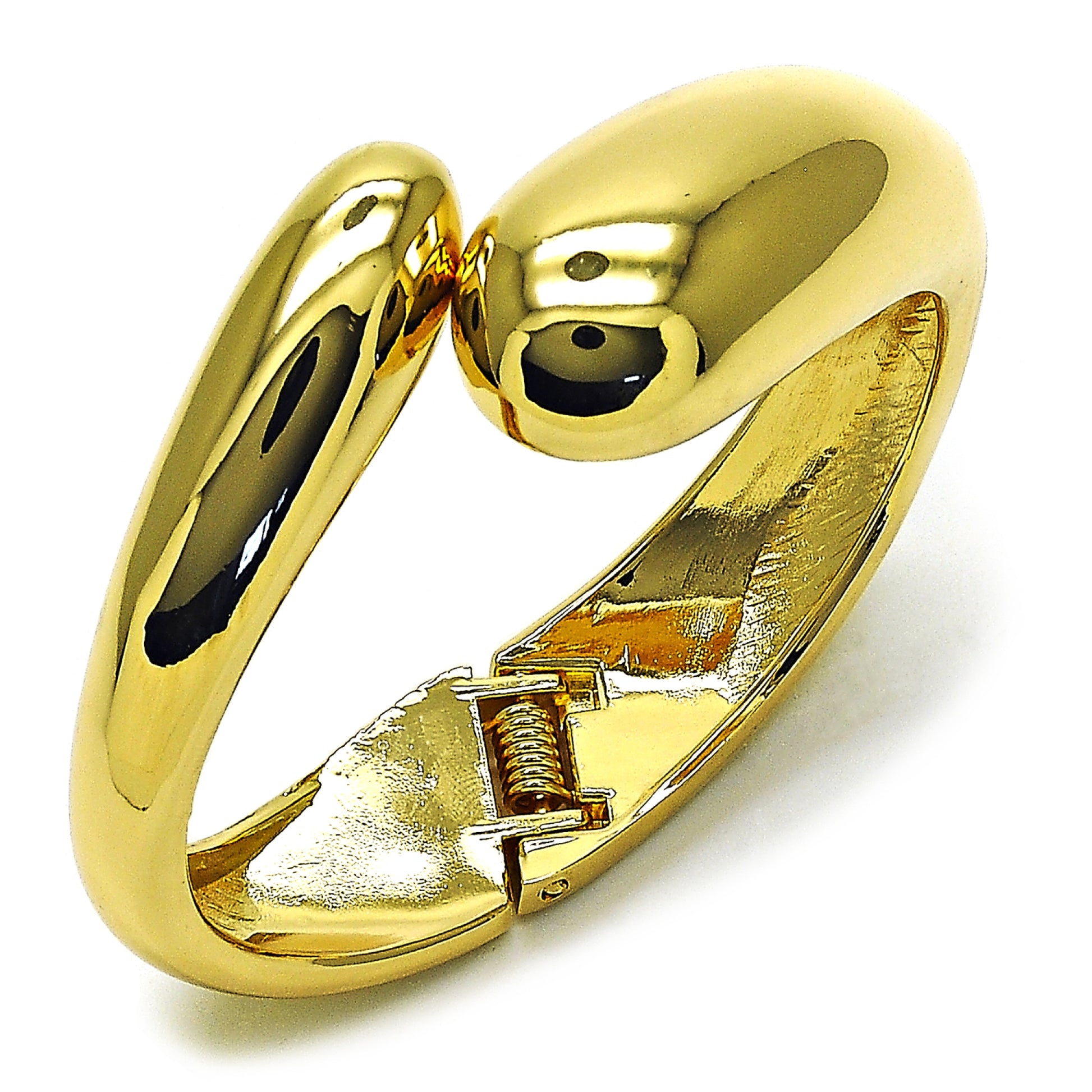 Oro Laminado Individual Bangle, Gold Filled Style Teardrop Design, Polished, Golden Finish