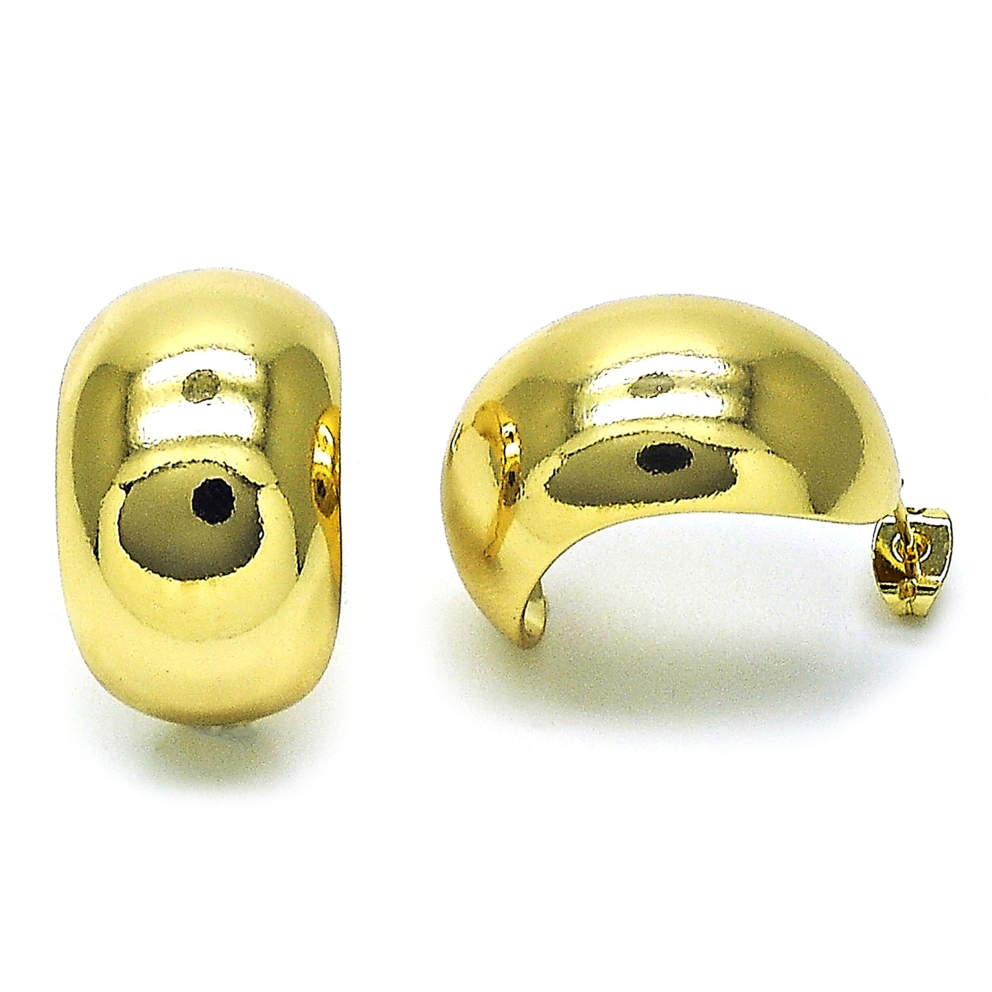 Oro Laminado Stud Earring, Gold Filled Style Chunky Design, Polished, Golden Finish
